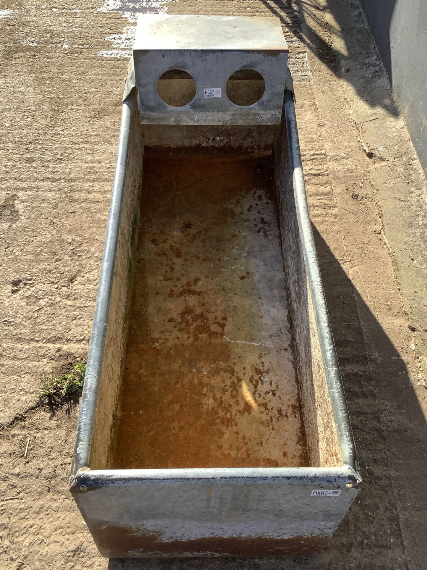 Lovely 4ft Rectangle Old Tarnished Galvanized Metal Water Trough Planter