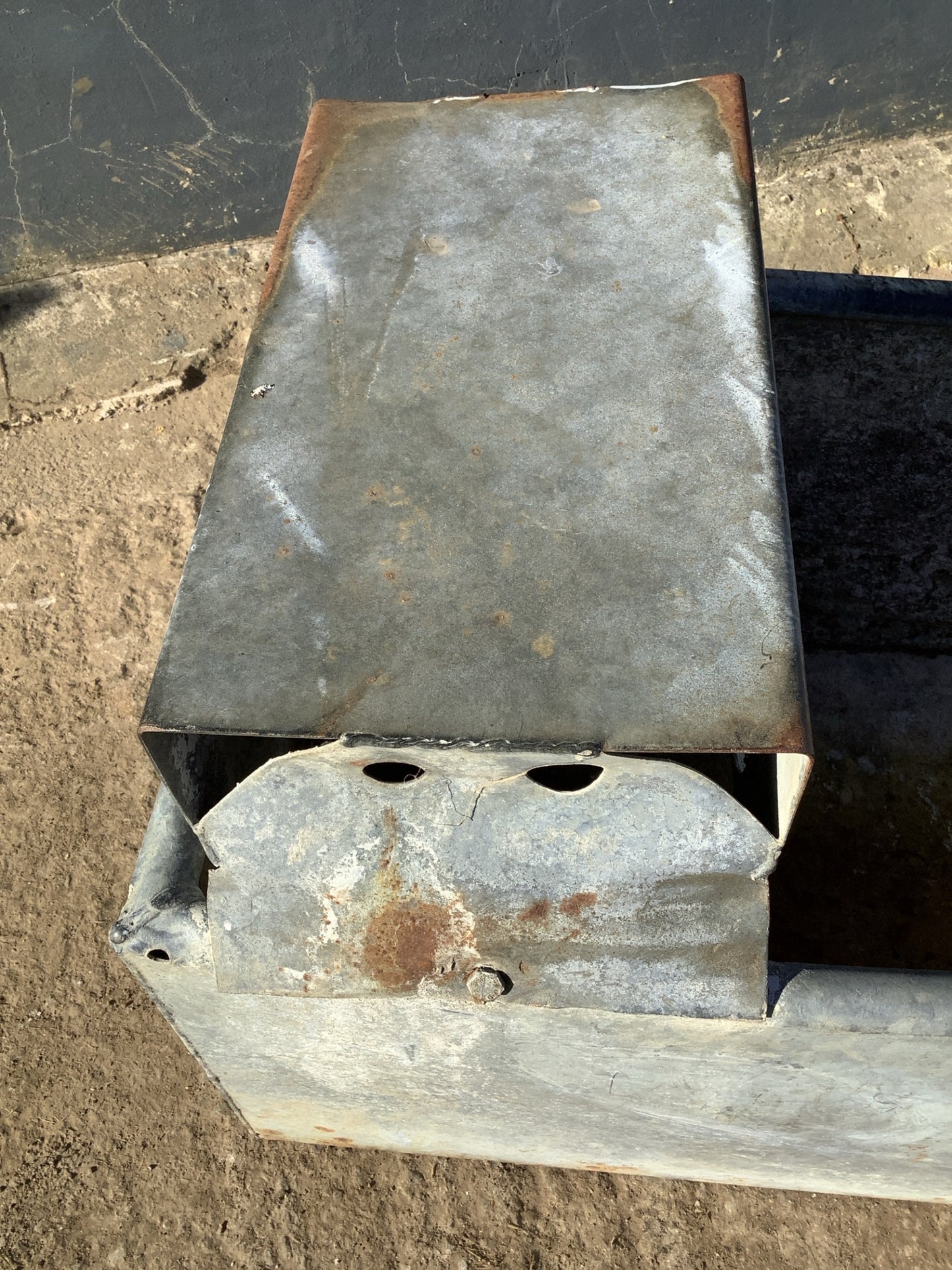 Lovely 4ft Rectangle Old Tarnished Galvanized Metal Water Trough Planter