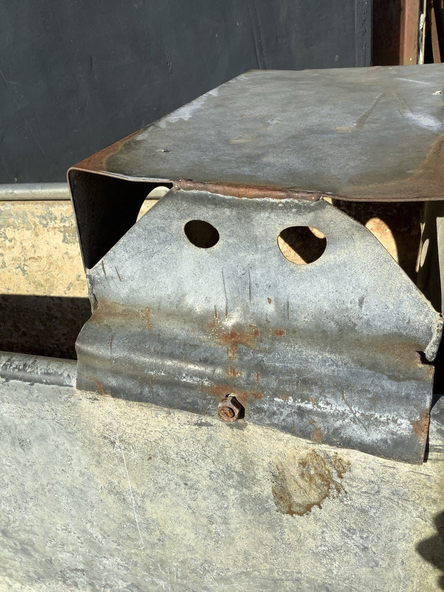 Lovely 4ft Rectangle Old Tarnished Galvanized Metal Water Trough Planter