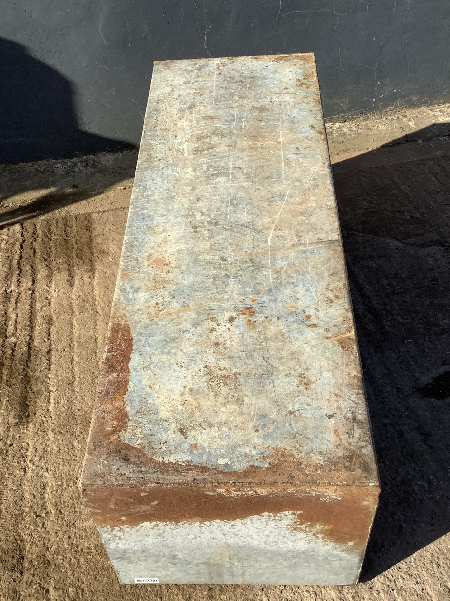 Lovely 4ft Rectangle Old Tarnished Galvanized Metal Water Trough Planter