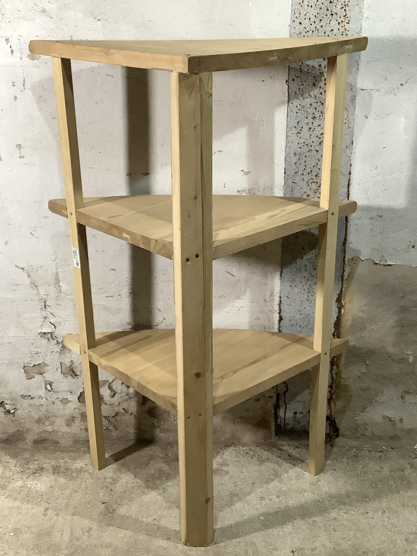 Lovely Old Reclaimed Freestanding Pine Sanded Corner Shelves 3'3"H 2'3" W