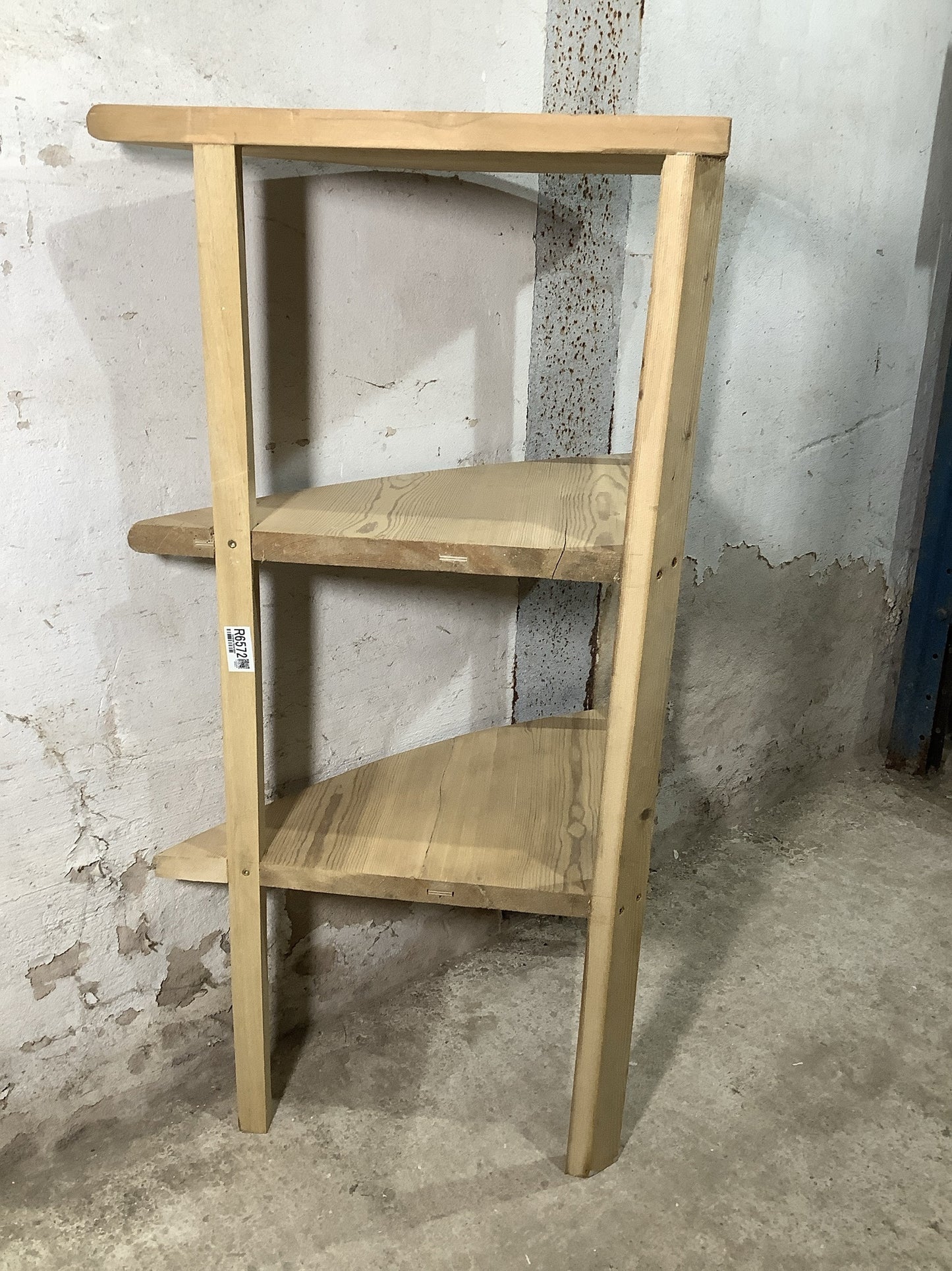 Lovely Old Reclaimed Freestanding Pine Sanded Corner Shelves 3'3"H 2'3" W