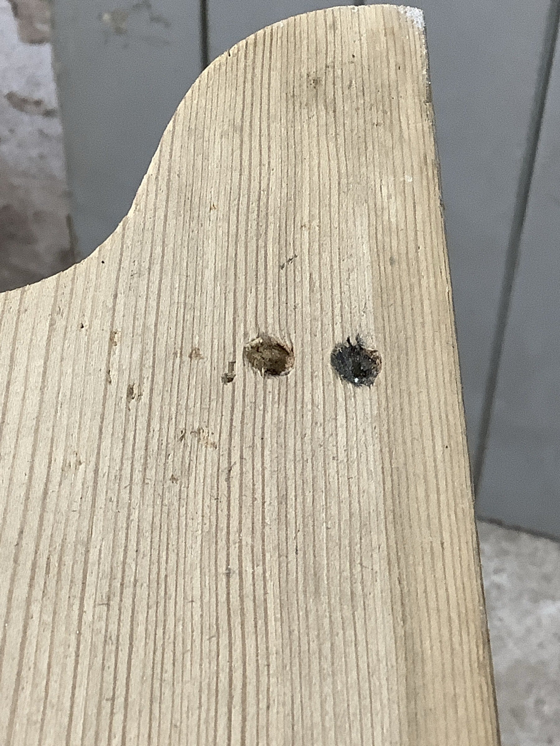 Old screw holes could be filled
