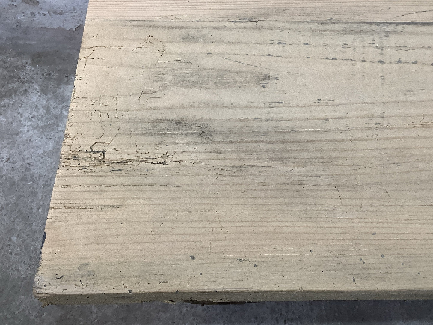 Treated woodworm damage