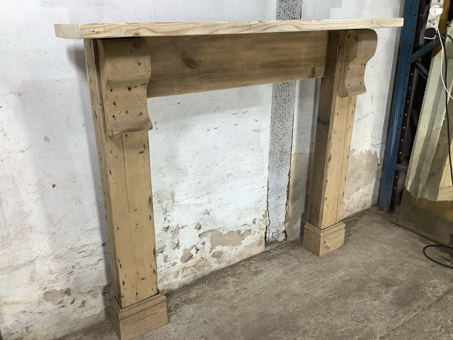 Large Rustic Reclaimed Stripped Old Wooden Pine Fire Surround