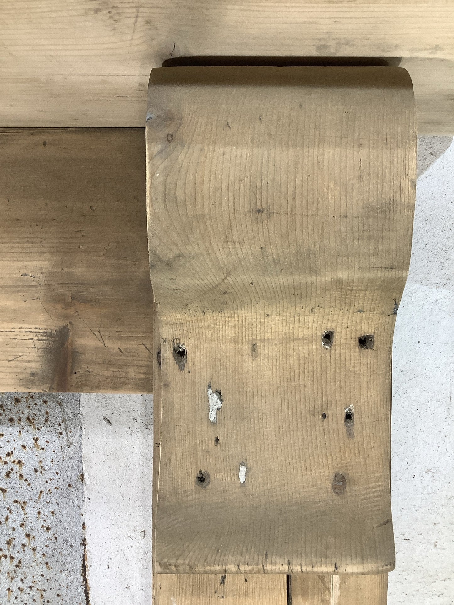 Large Rustic Reclaimed Stripped Old Wooden Pine Fire Surround