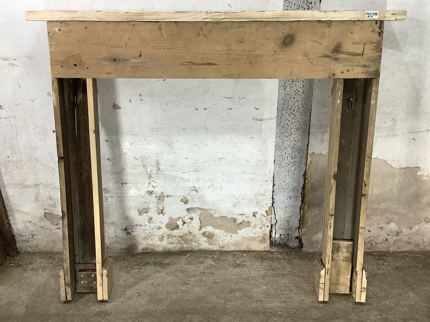 Large Rustic Reclaimed Stripped Old Wooden Pine Fire Surround