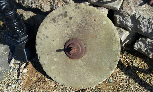 Large Antique Millstone Sharpening Wheel 24" Diameter