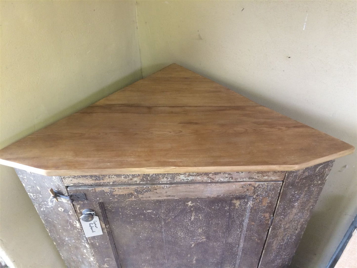 Reclaimed Old Rustic Pine Corner Cupboard 4ft