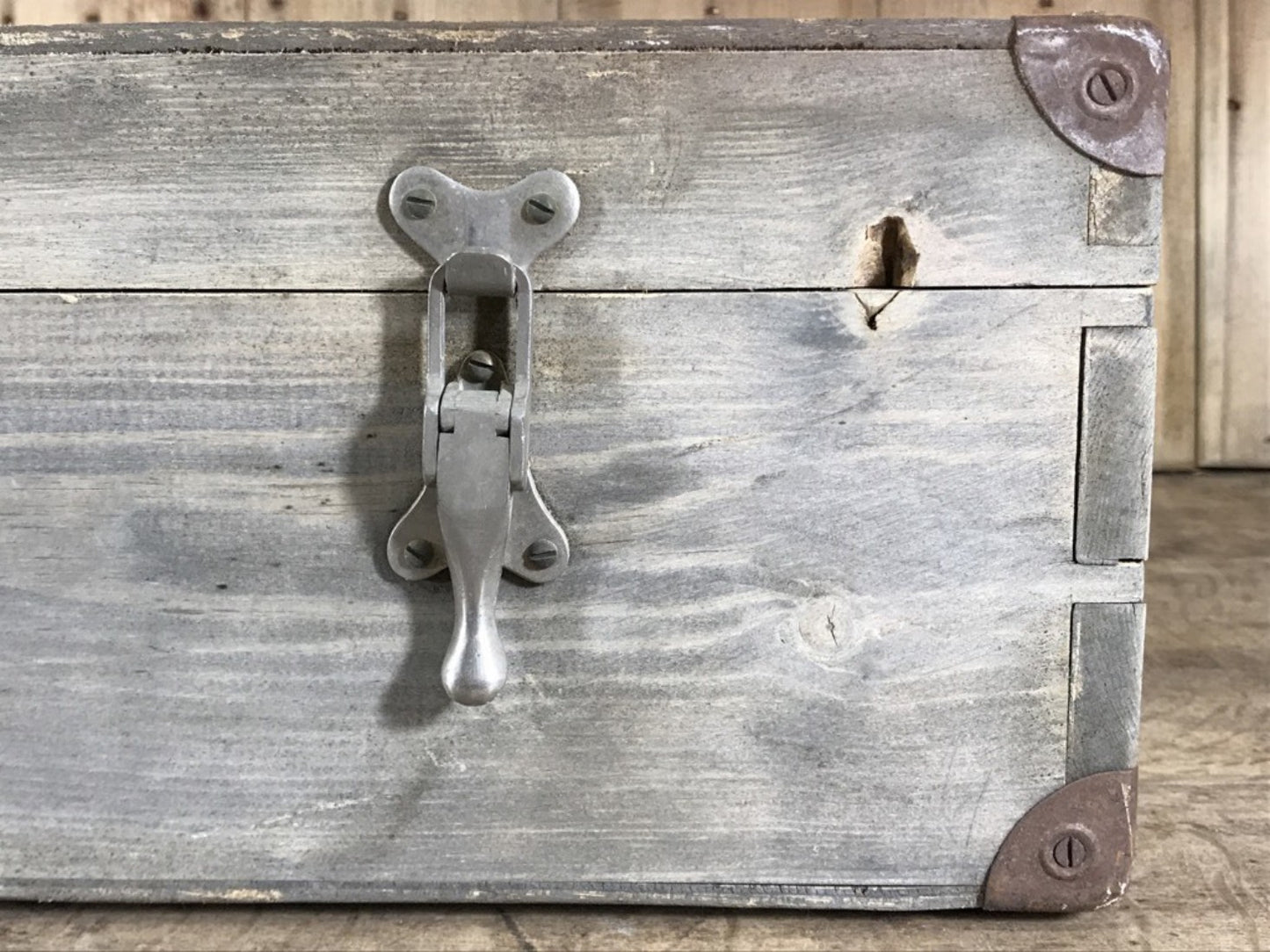 Reclaimed Stripped Pine & Ply Old Fashioned Tool Storage Box