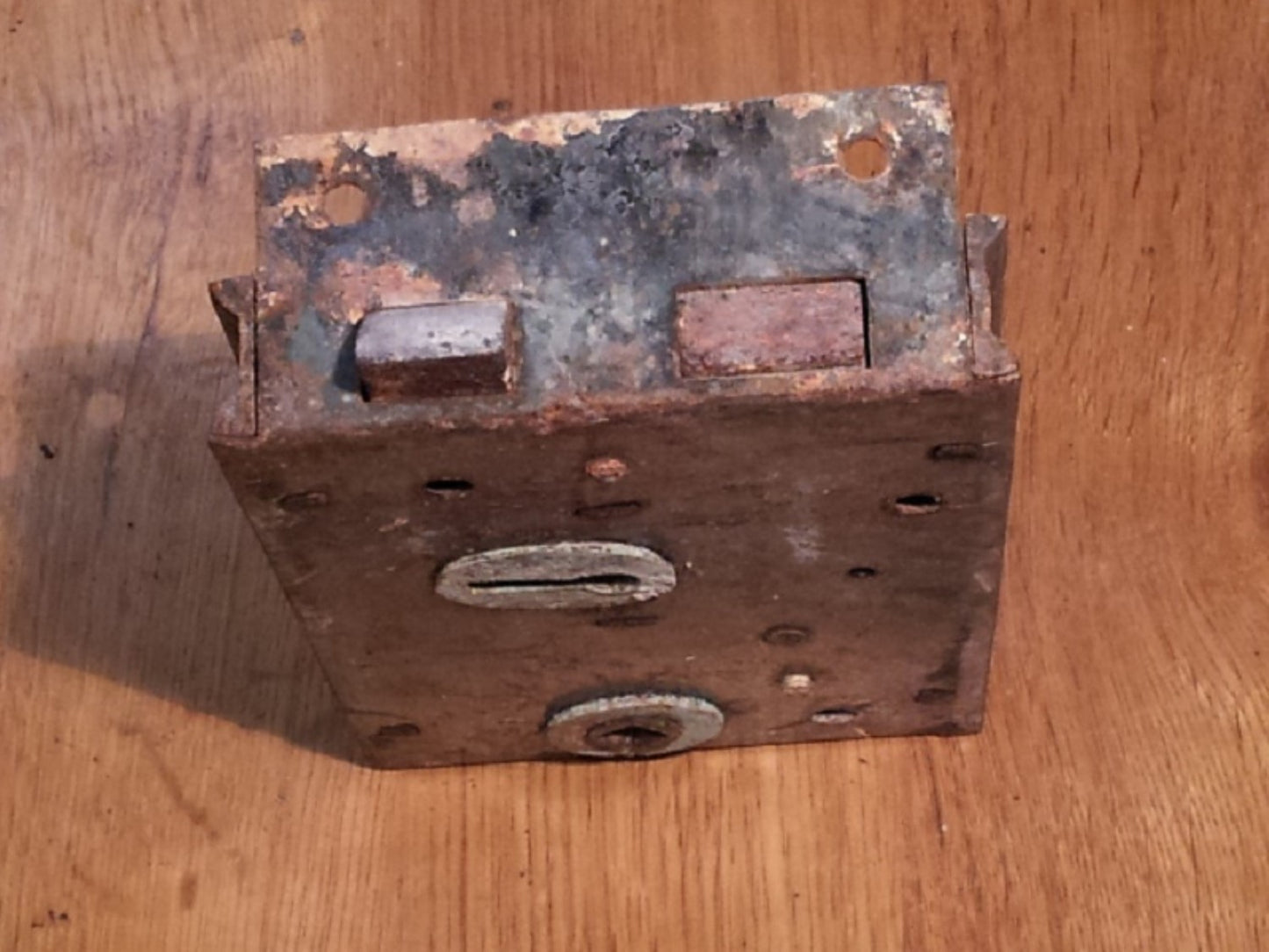 Reclaimed Victorian Left Hand Rusty Door Rim Lock