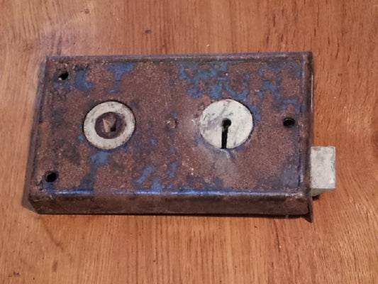 Reclaimed Antique Right Hand Fairly Rusty Door Rim Lock