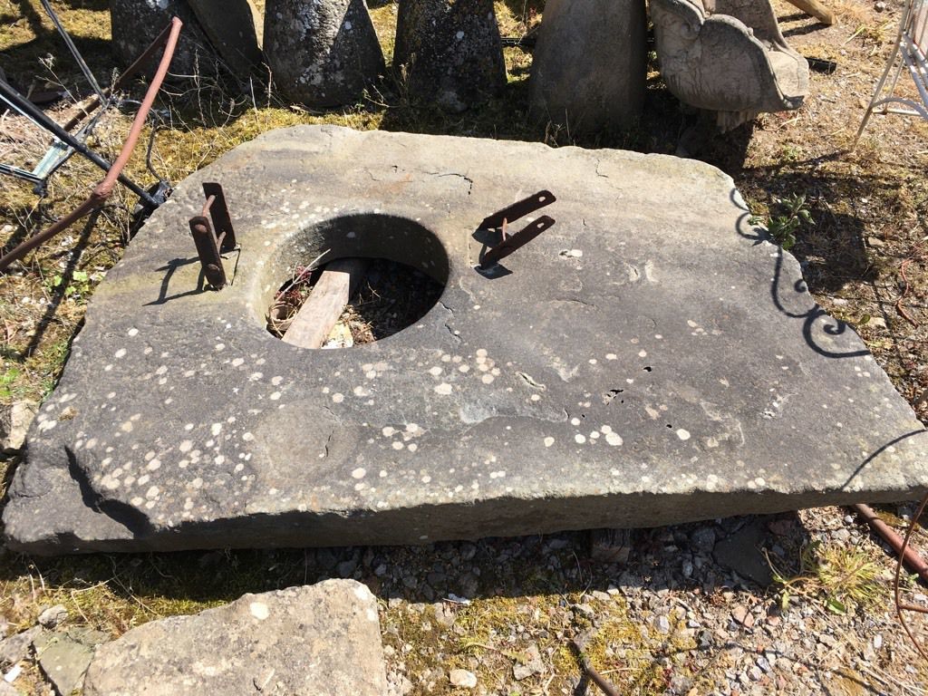 Reclaimed Very Old Green Pennant Stone Water Well Top Cover