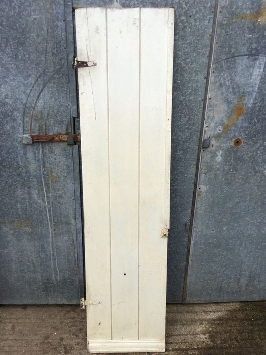 19”x76 3/4” Reclaimed Old Painted Pine 3 Plank Ledge Narrow Internal Door