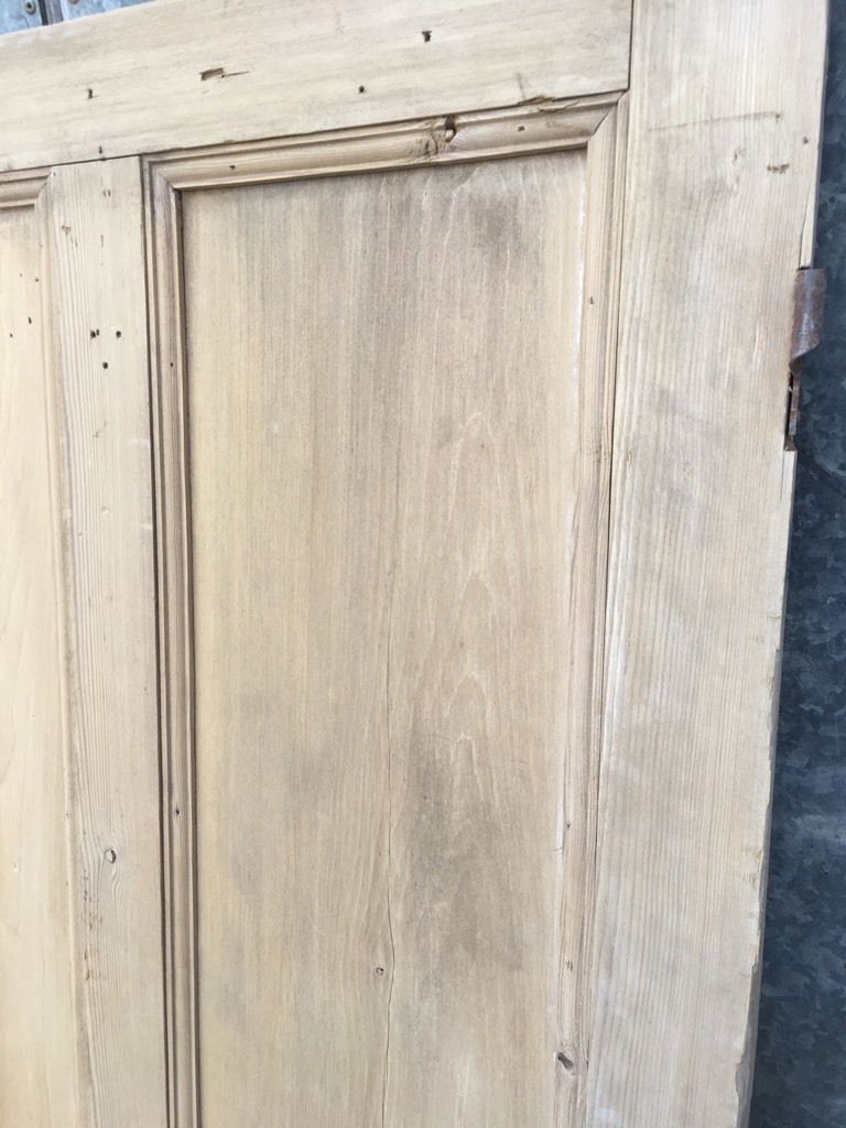 34 5/8"X75 7/8" Victorian Internal Stripped Pine Four Panel Door 2 over 2 Old