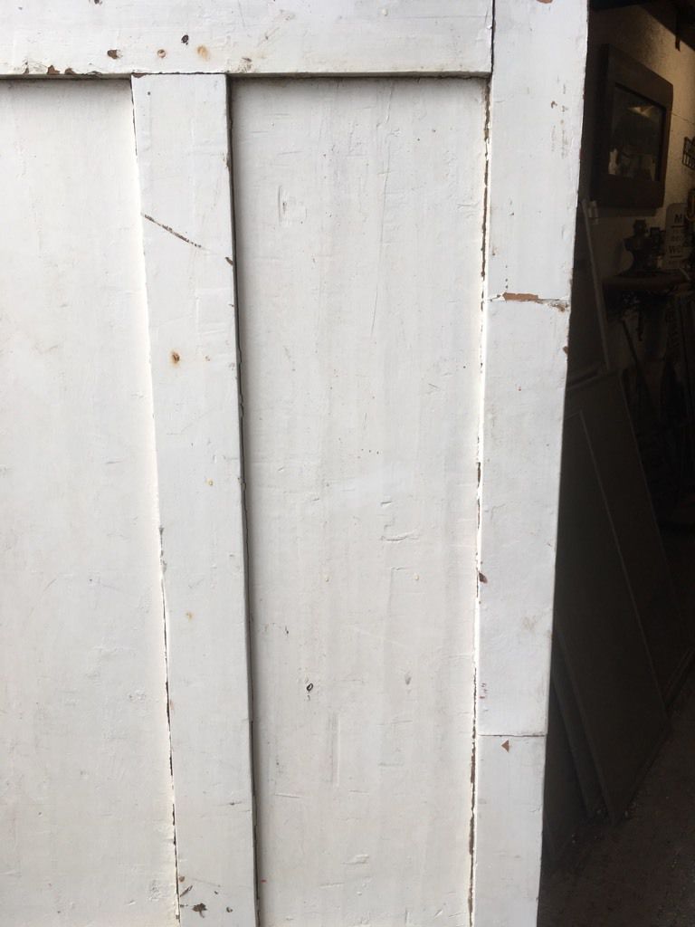28 1/2”x77 1/4” Reclaimed Victorian Painted Pine 4 Panel 2 Over 2 Internal Door