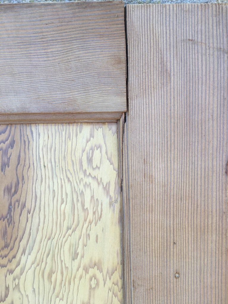 27 3/4”x75 3/4” Reclaimed 1930s Stripped Pitch Pine Single Panel Internal Door