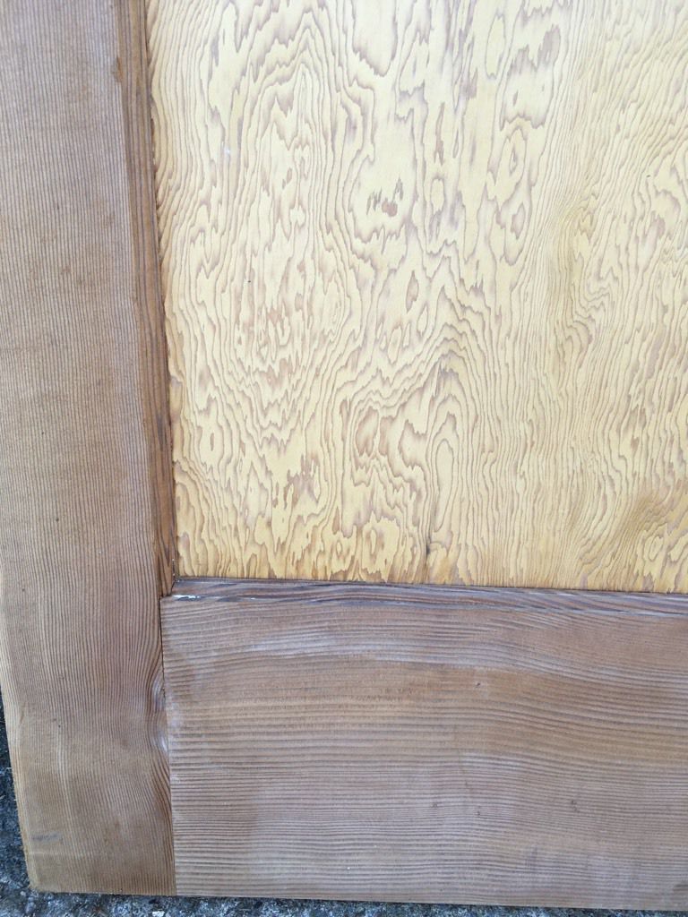 27 3/4”x75 3/4” Reclaimed 1930s Stripped Pitch Pine Single Panel Internal Door