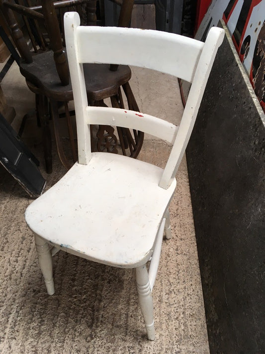 Reclaimed Antique Victorian Beech And Elm Chair Painted White