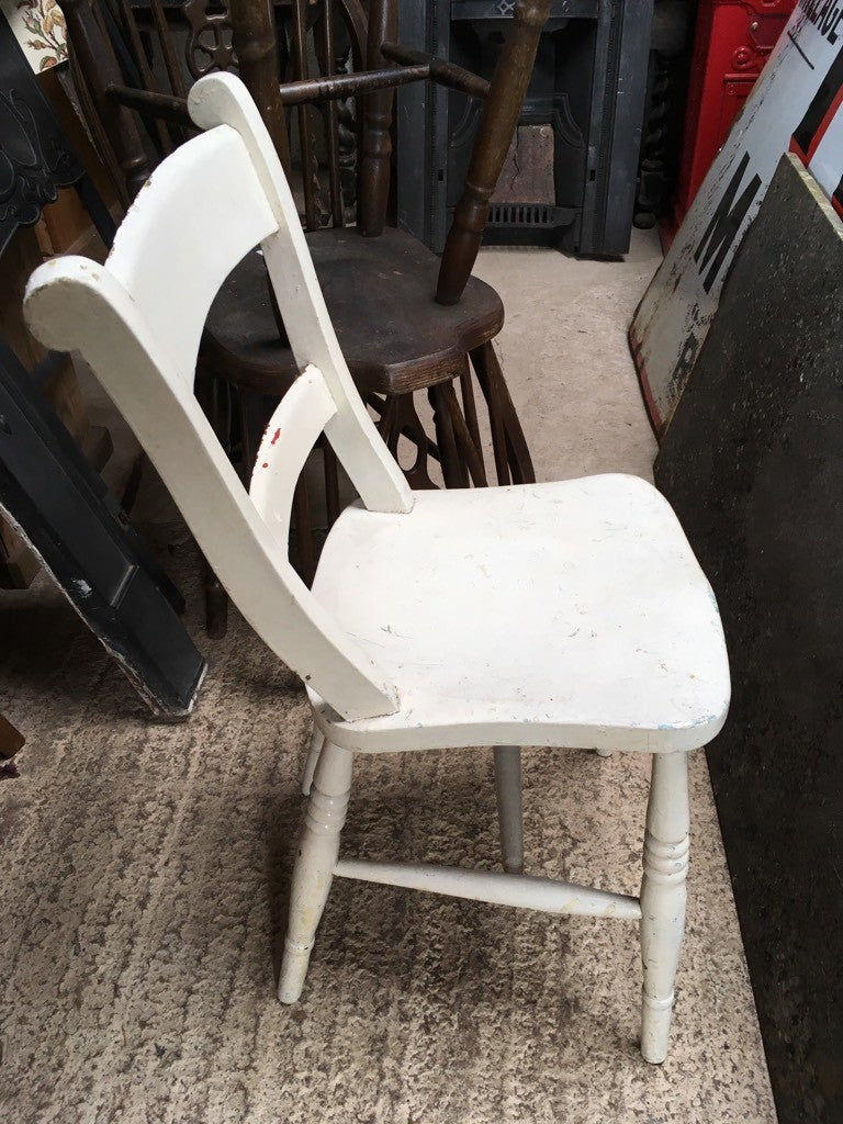 Reclaimed Antique Victorian Beech And Elm Chair Painted White