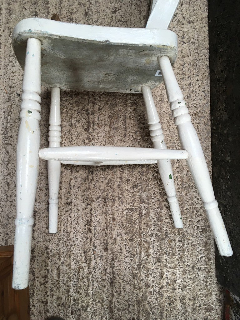 Reclaimed Antique Victorian Beech And Elm Chair Painted White