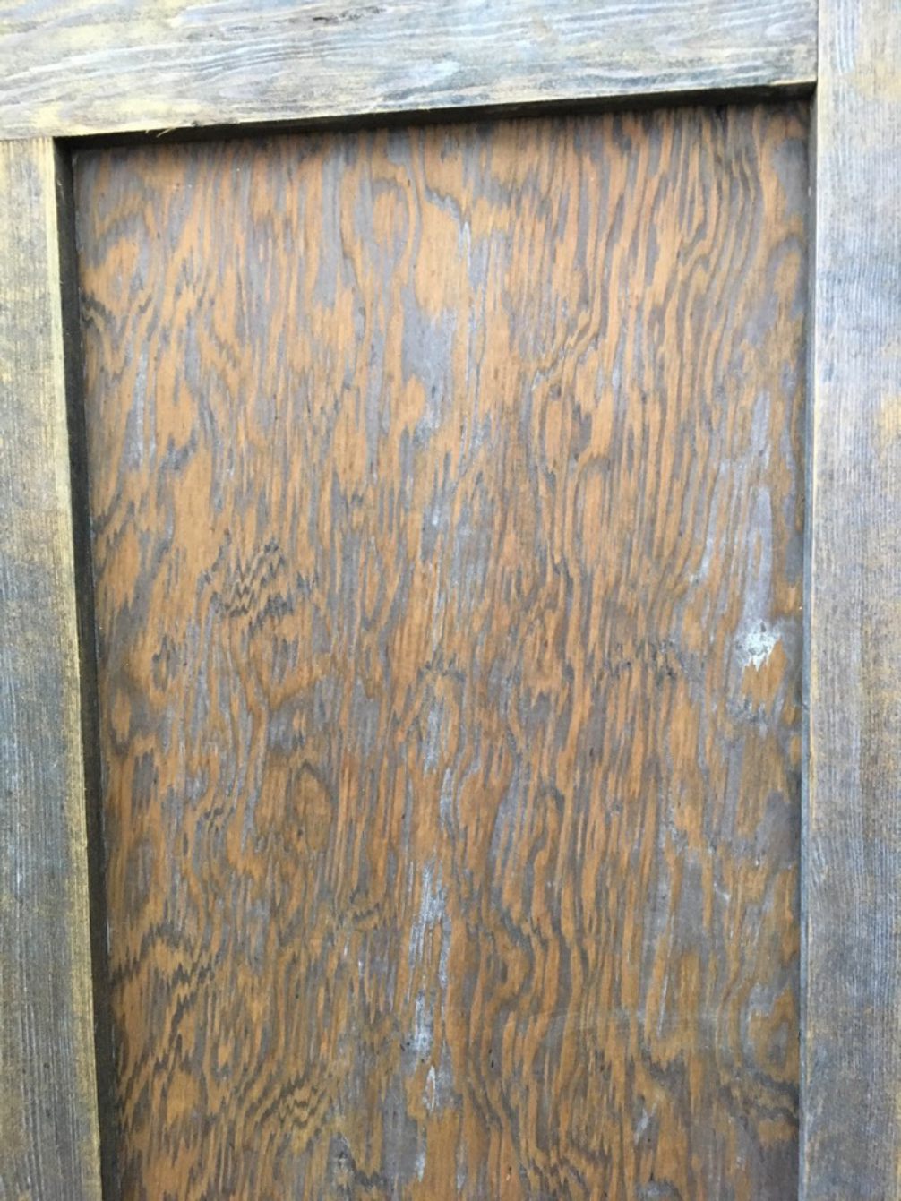 31 7/8”x77 1/2” Reclaimed 1930s Stripped Pine Four Panel 2 Over 2 Internal Door