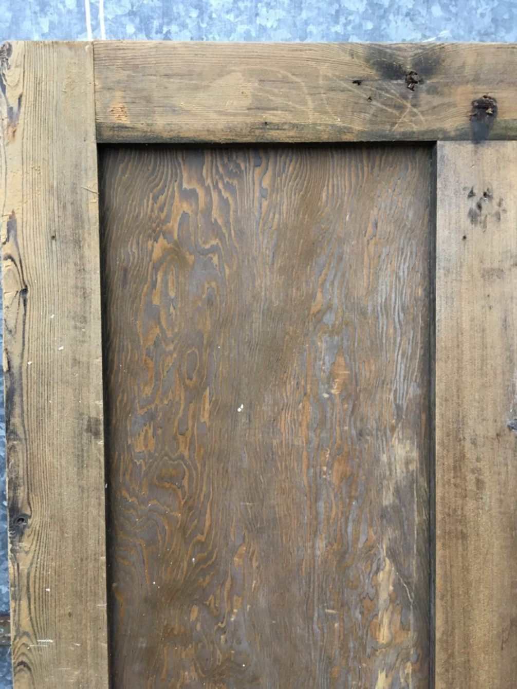 31 7/8”x77 3/4” Reclaimed 1930s Stripped Pine Four Panel 2 Over 2 Internal Door