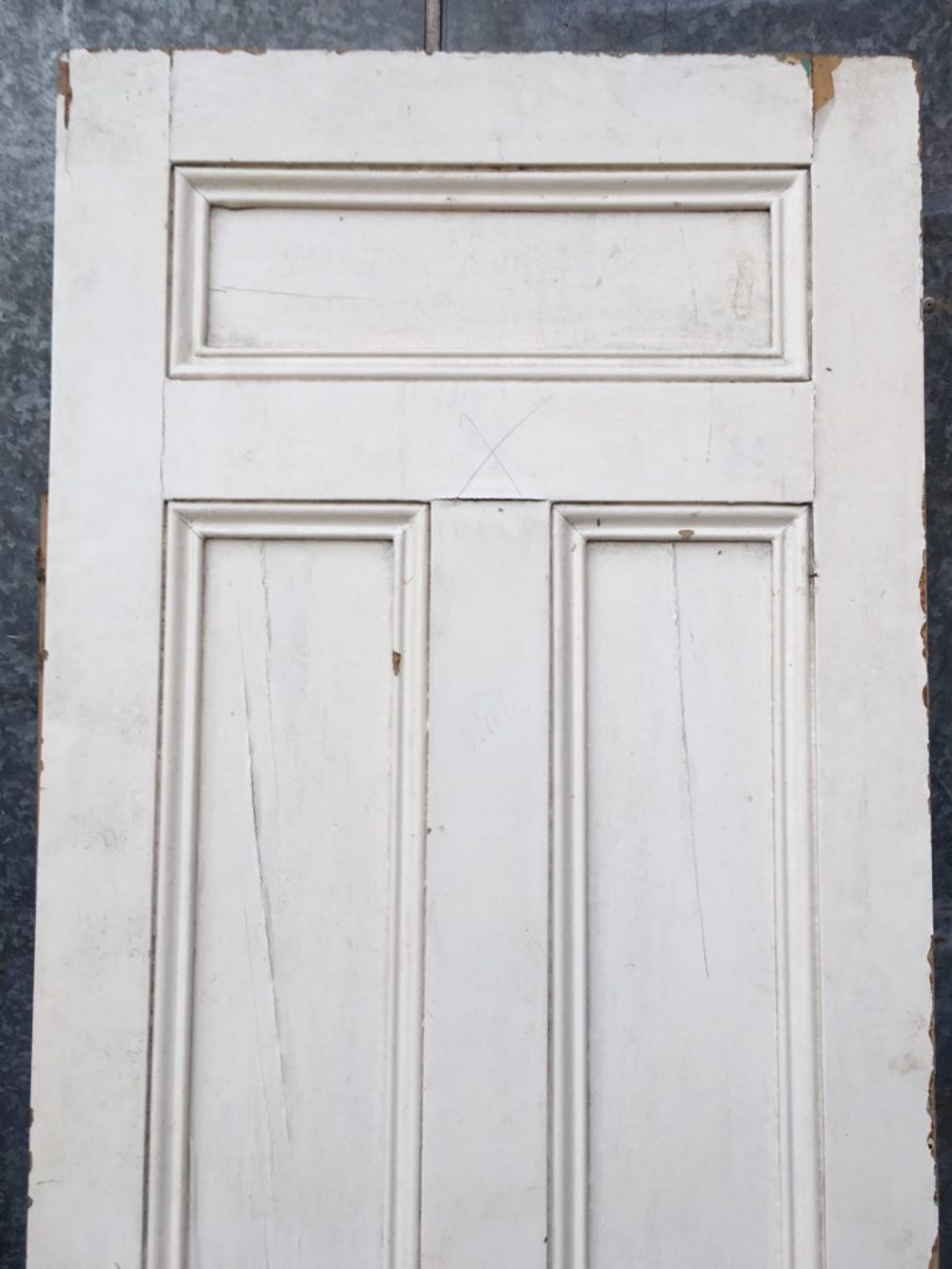 31 3/8”x85 3/4” Tall Victorian Painted Pine Five Panel 1over4 Internal Door