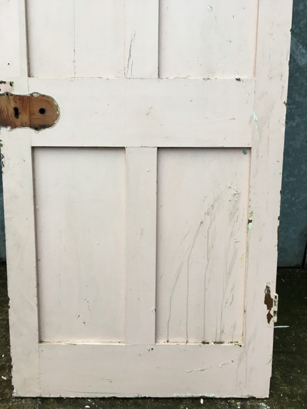 29 5/8”x77 1/8” Old Victorian Painted Pine Four Panel 2 Over 2 Internal Door