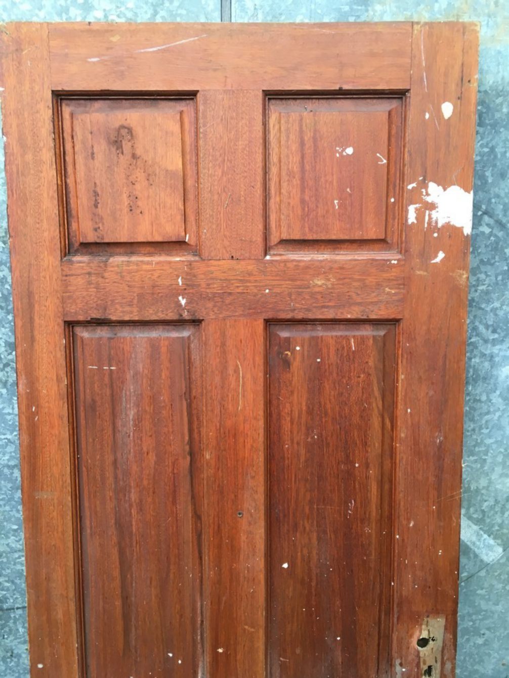 29x77 1/4” Reclaimed Modern Varnished Sapele Six Panel 2over2over2 Internal Door
