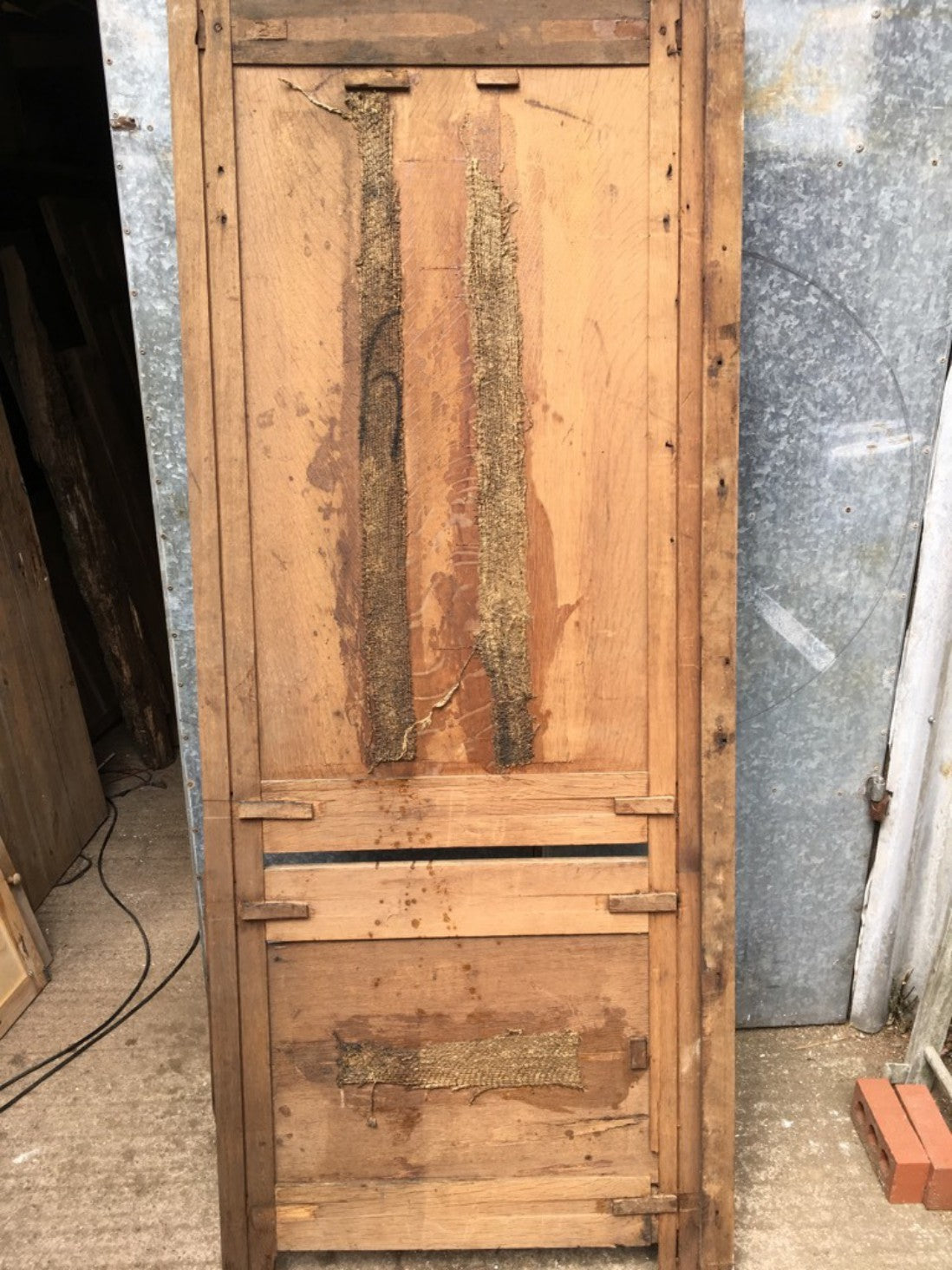 35 1/8”x81 3/4” Reclaimed Georgian Stained Oak Wide Internal Panel