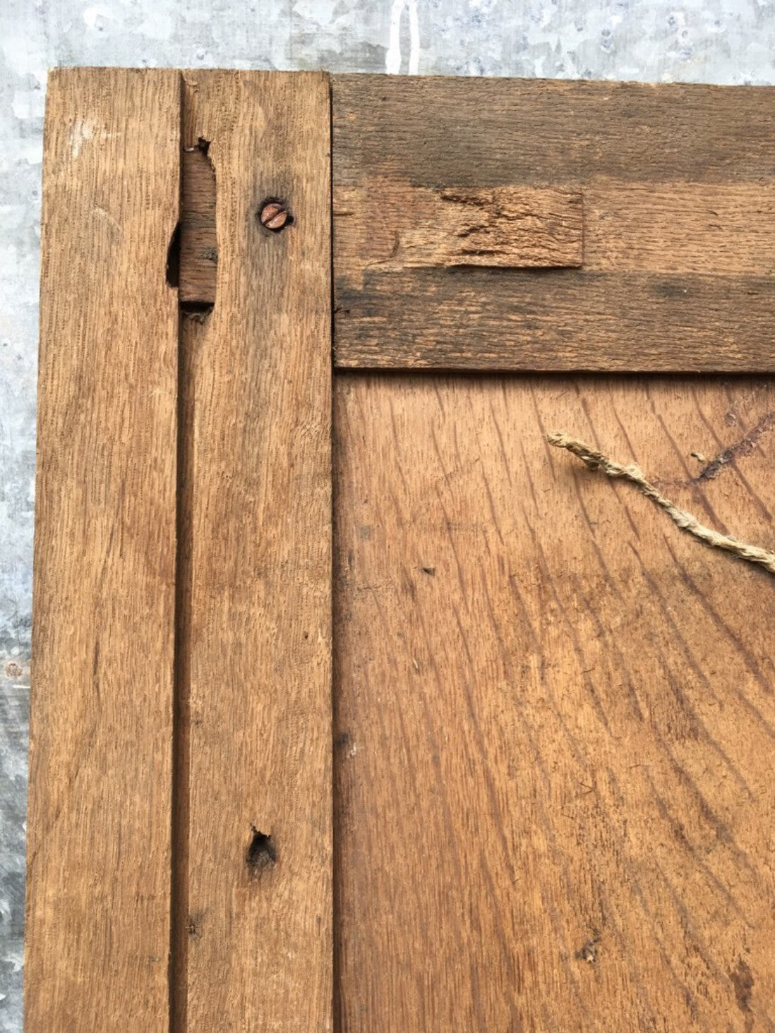 35 1/8”x81 3/4” Reclaimed Georgian Stained Oak Wide Internal Panel