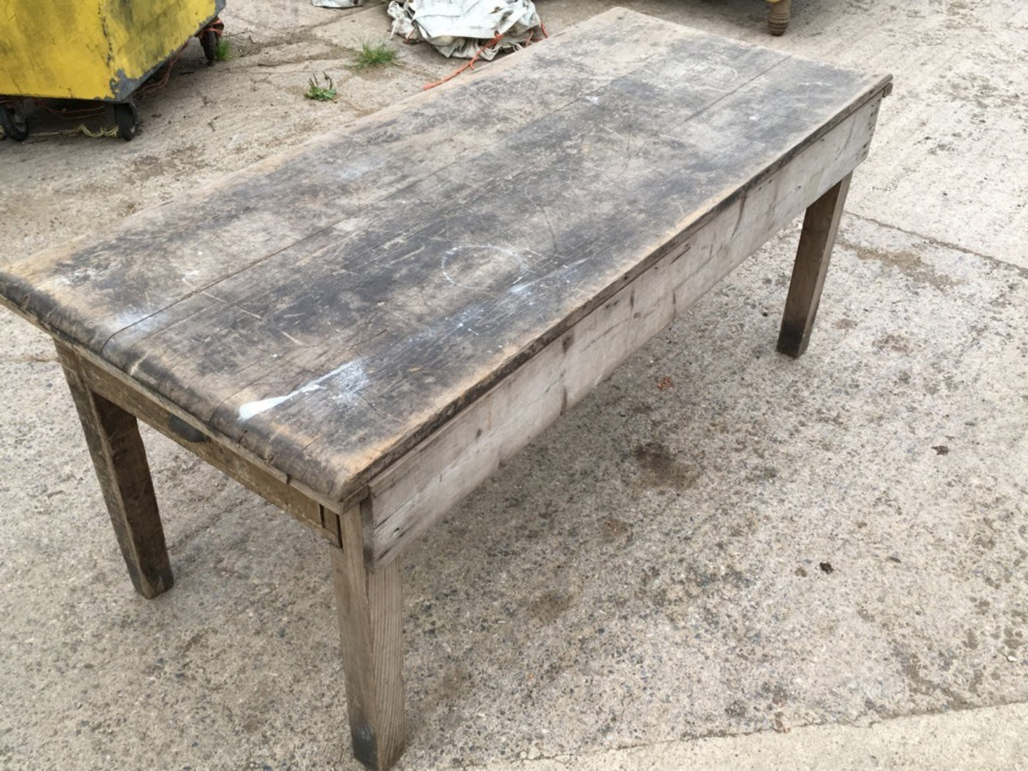 75.5cm By 78.5cm Salvaged Old Pine Square Leg Kitchen Table