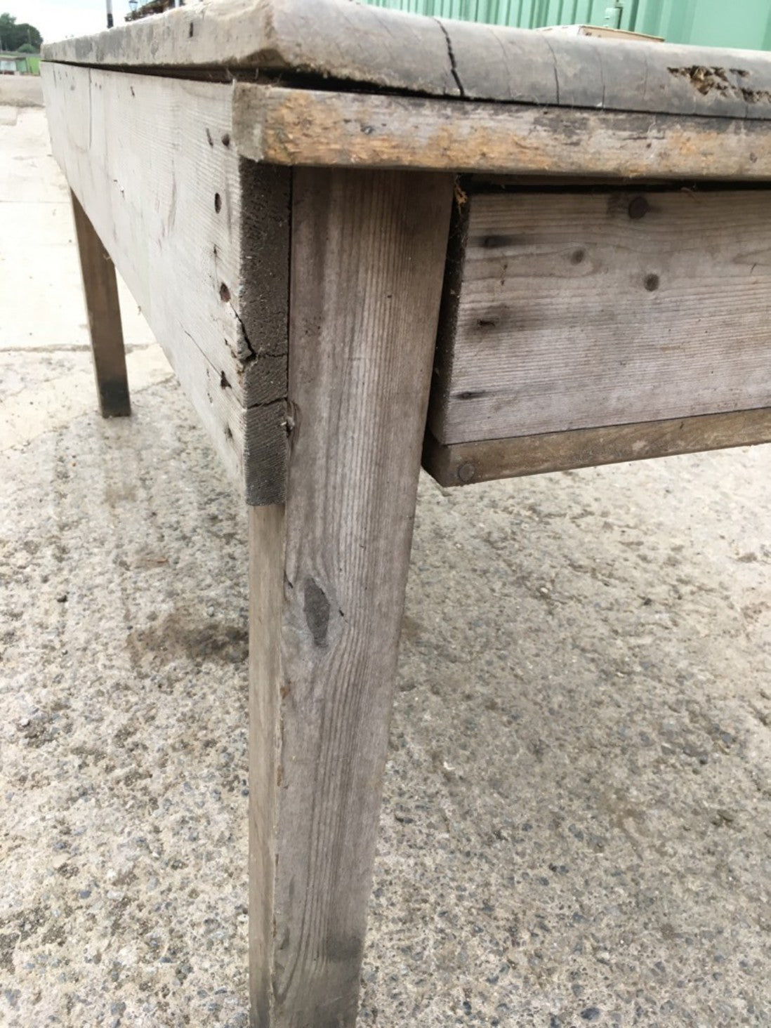 75.5cm By 78.5cm Salvaged Old Pine Square Leg Kitchen Table