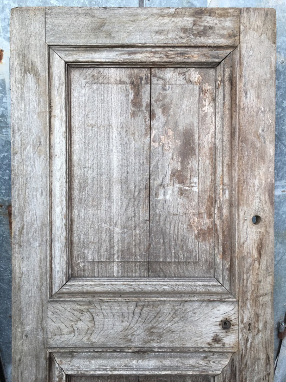 34 1/4”x84 5/8” Victorian Natural Oak Two Panel Tall Internal External Door