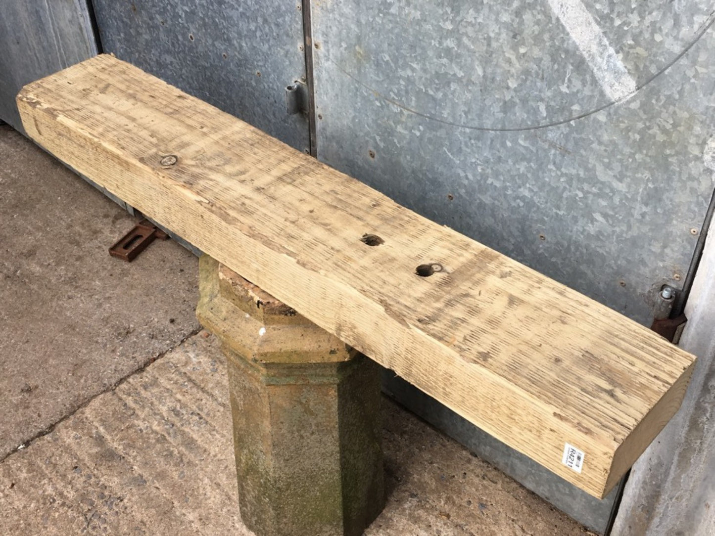 3ft 10 3/8" Or 1.18m Long Old Salvaged Solid Pine Beam