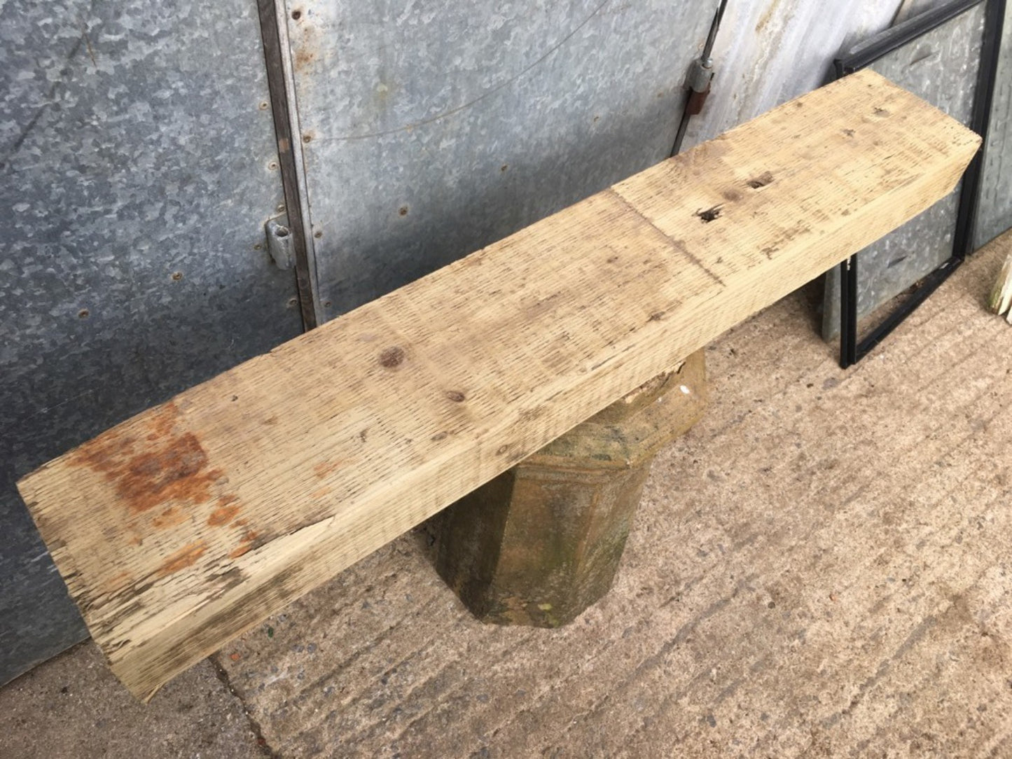 3ft 10 3/8" Or 1.18m Long Old Salvaged Solid Pine Beam