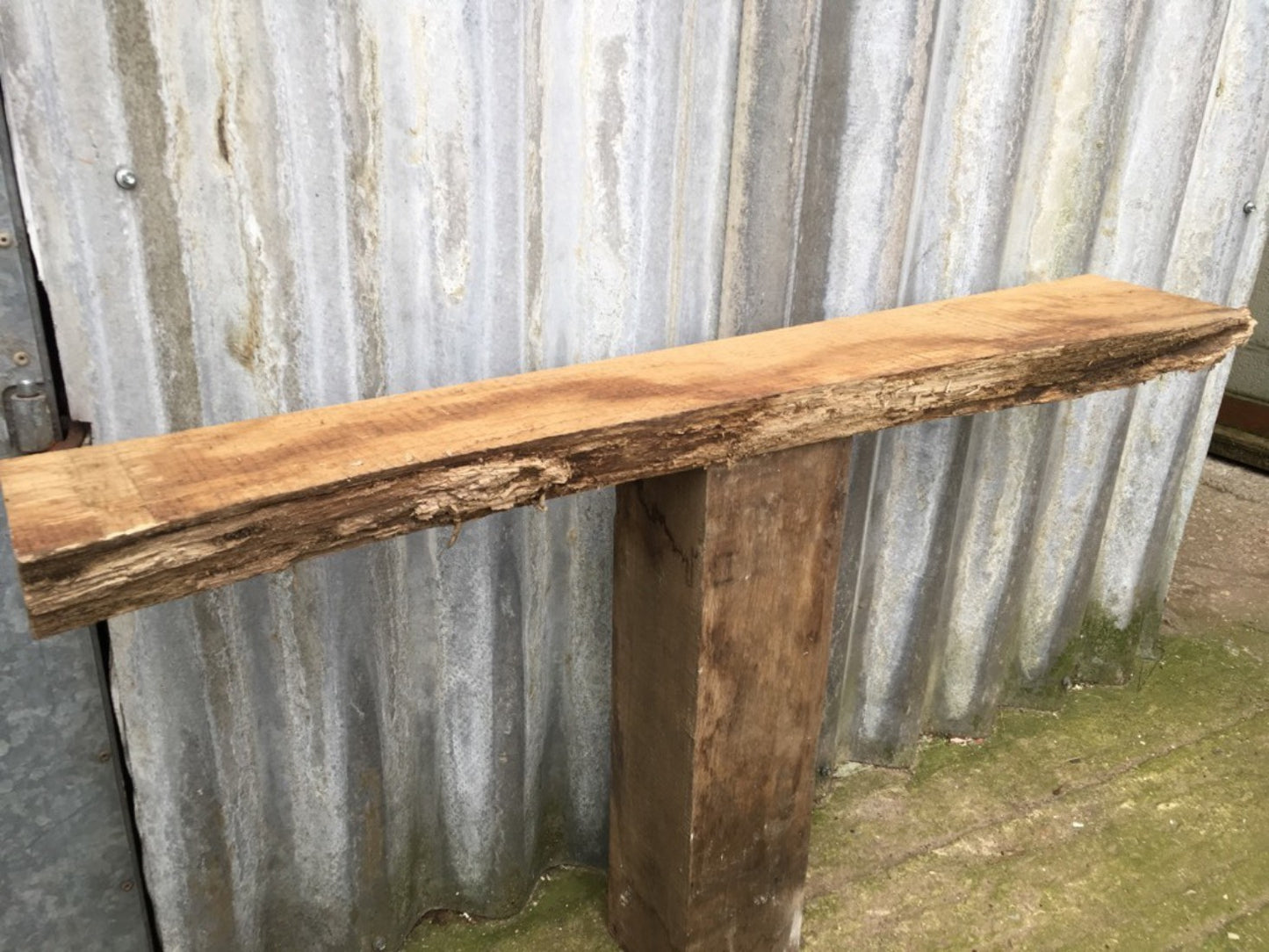 3ft 5 1/2" Or 1.06m Long Reclaimed Lovely Old Oak Hardwood Mantle Shelf