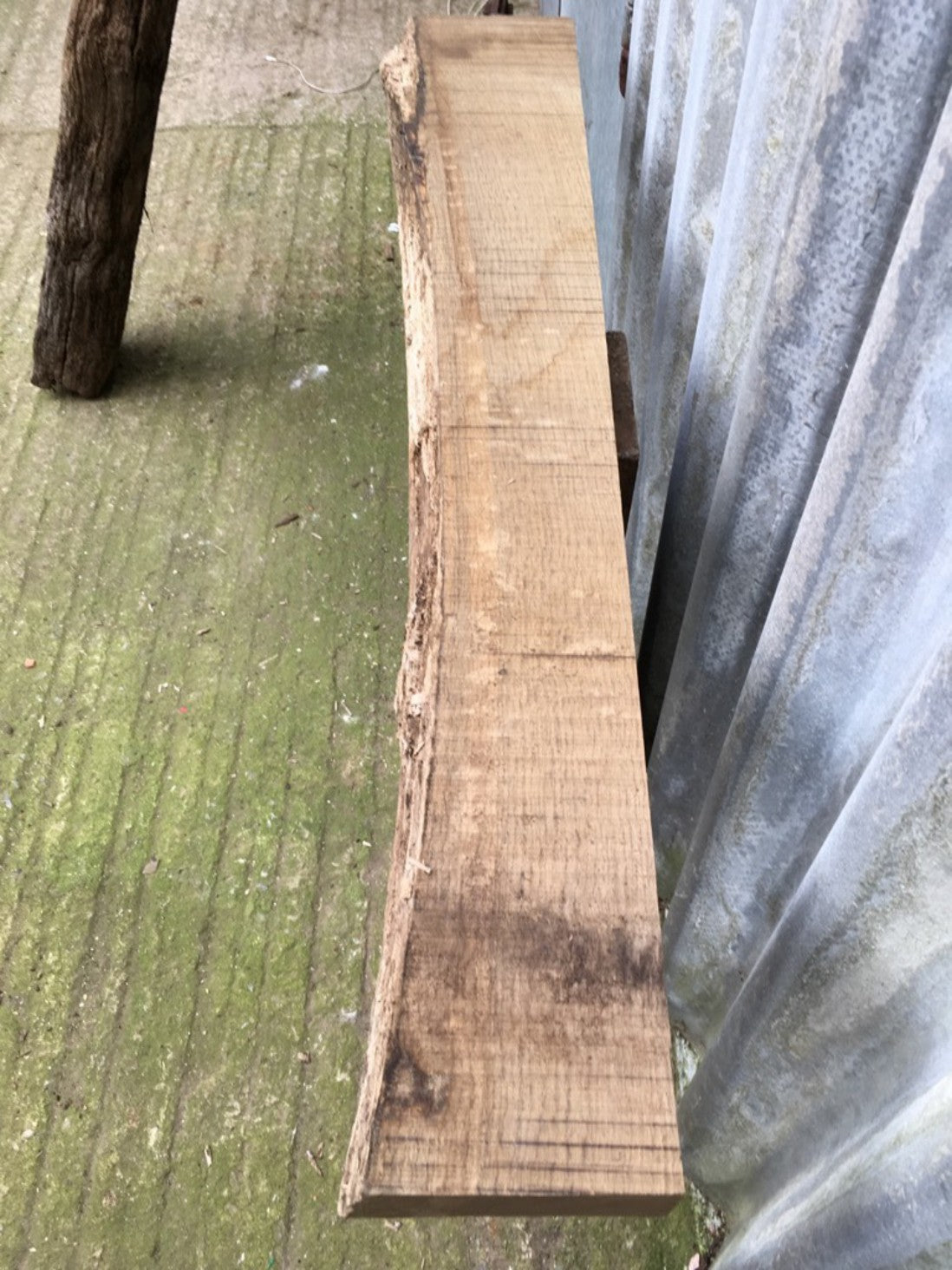 3ft 5 1/2" Or 1.06m Long Reclaimed Lovely Old Oak Hardwood Mantle Shelf