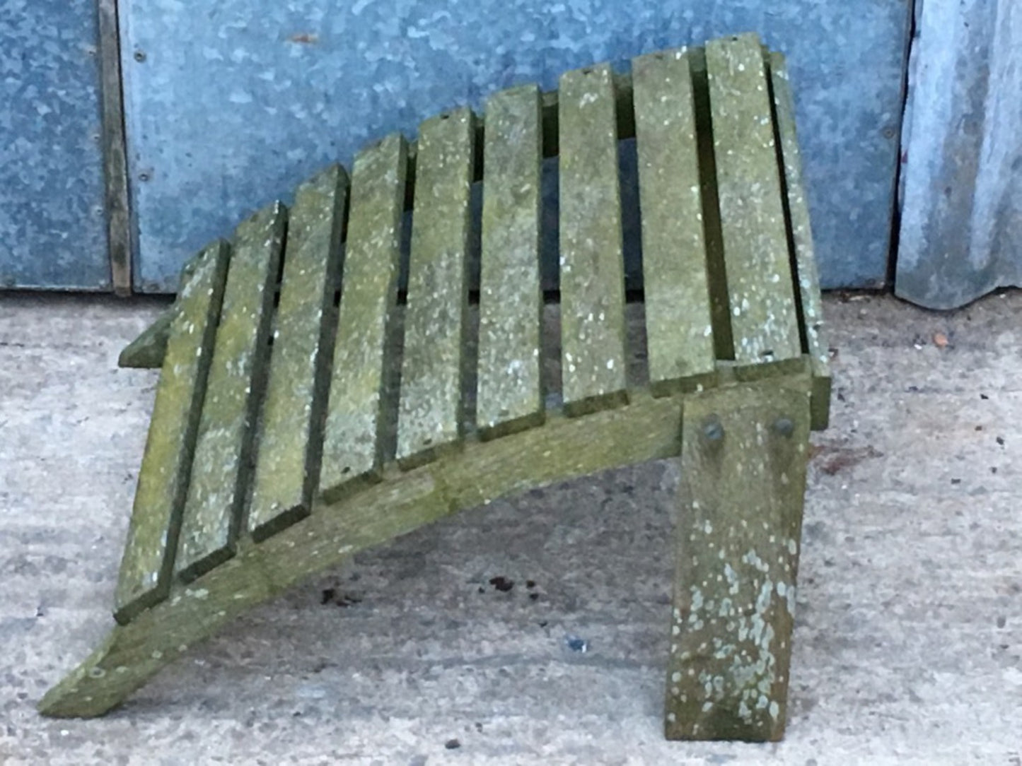 34cm By 58.7cm Lovely Old Weathered Teak Garden Chair Sloping Foot Rest