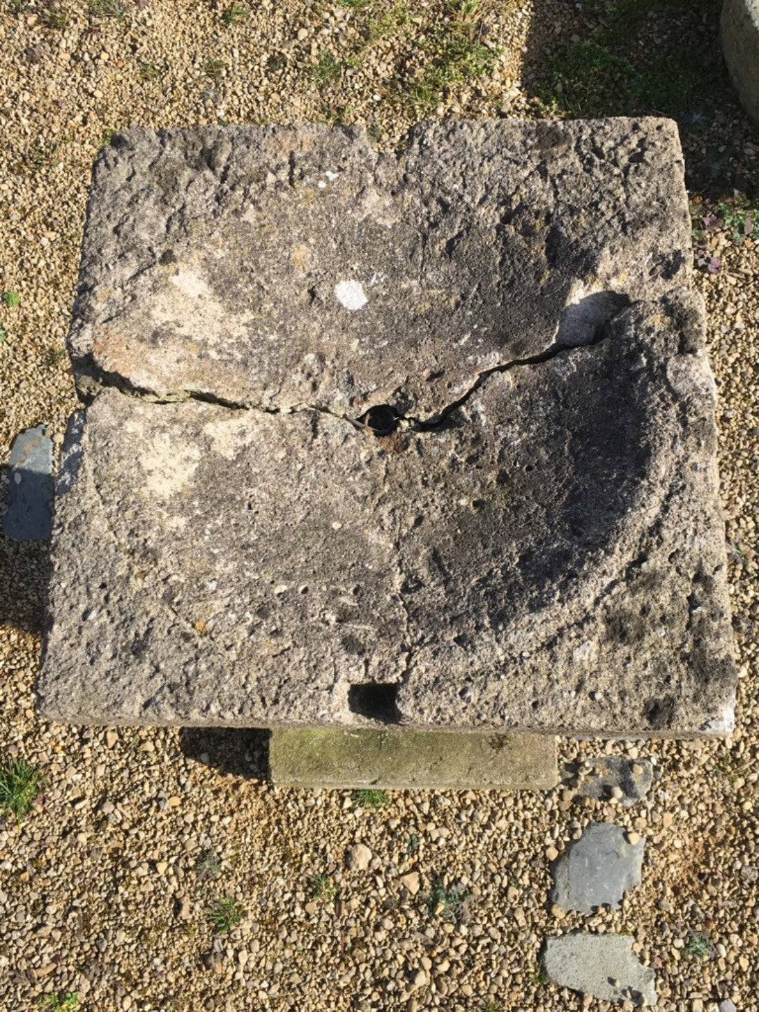 Salvaged Old Concrete 2’9” Tall Weathered Square Bird Bath