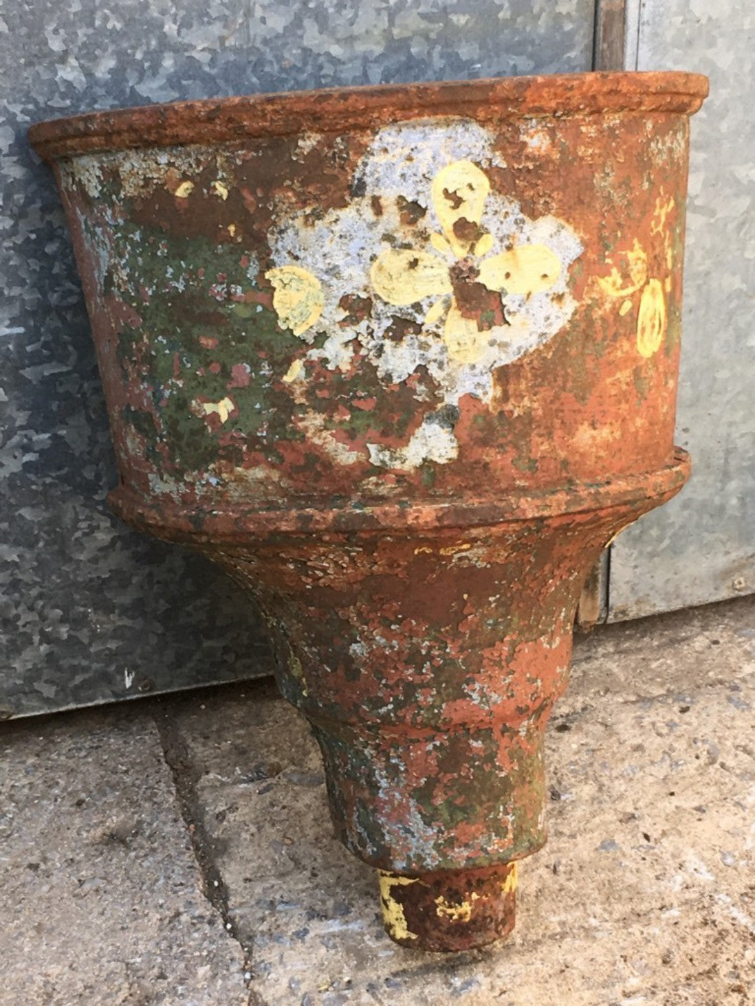 49cm High Salvaged Victorian Large Cast Iron Half Round Gutter Hopper ...