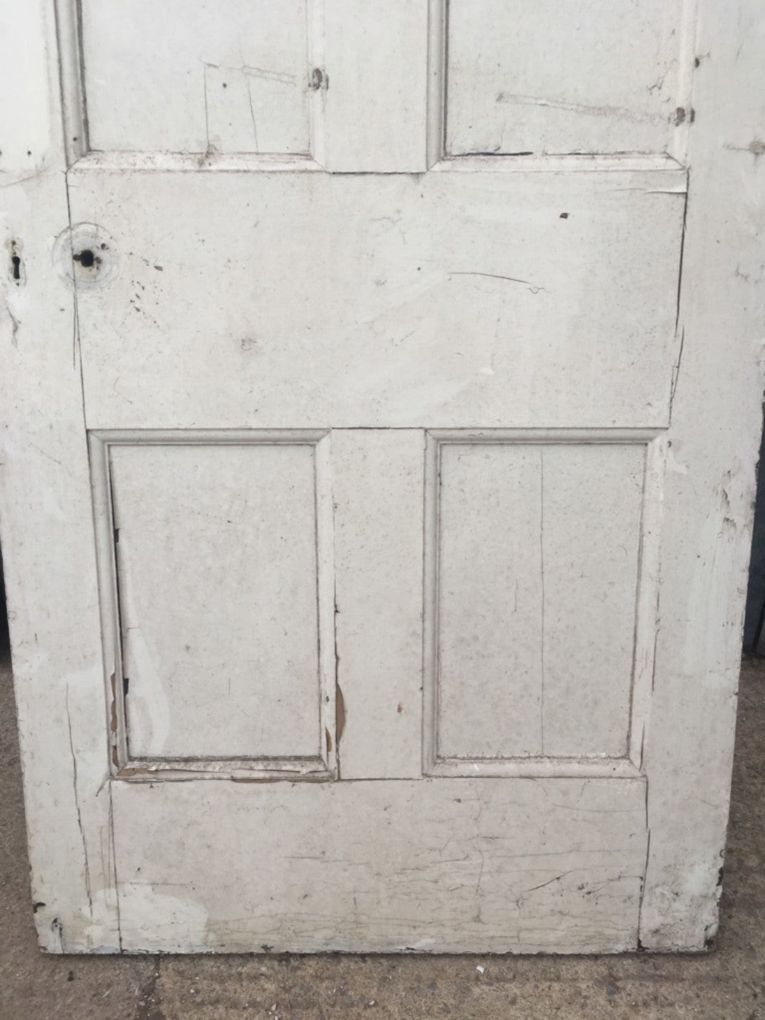 35”x82 3/8” Reclaimed Victorian Painted Pine Six Panel Internal Door