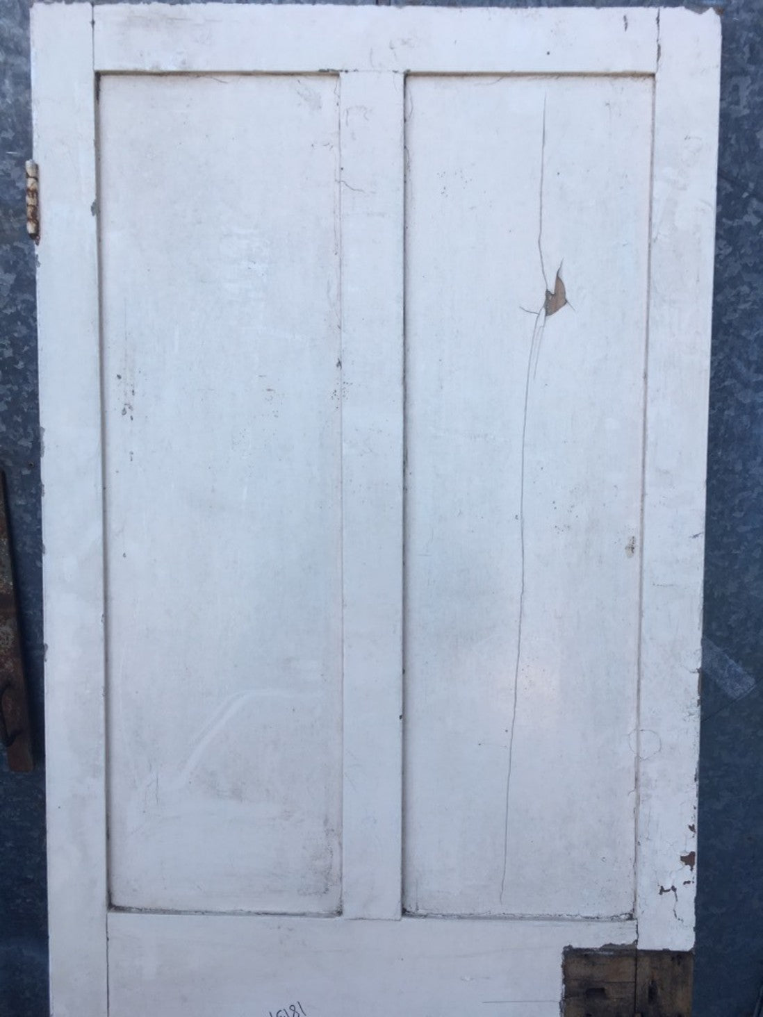 29 5/8”x76 1/2” Victorian Painted Pine Four Panel 2 Over 2 Internal Door