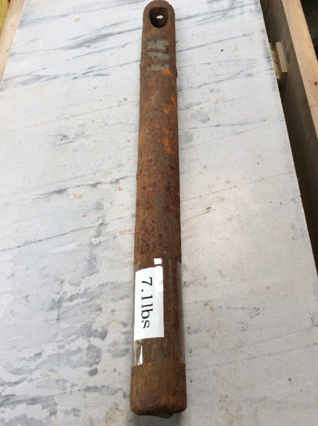 Salvaged Victorian Cast Iron Solid Round Window Sash Weight 7 1/2lbs