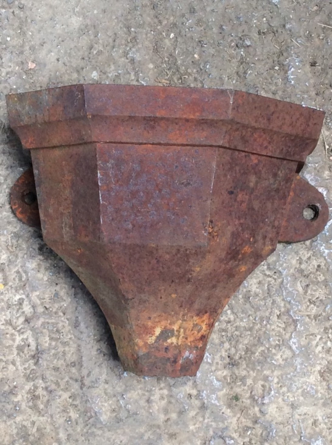 8 1/8” High Salvaged Victorian Cast Iron Fluted Eared Gutter Hopper ...