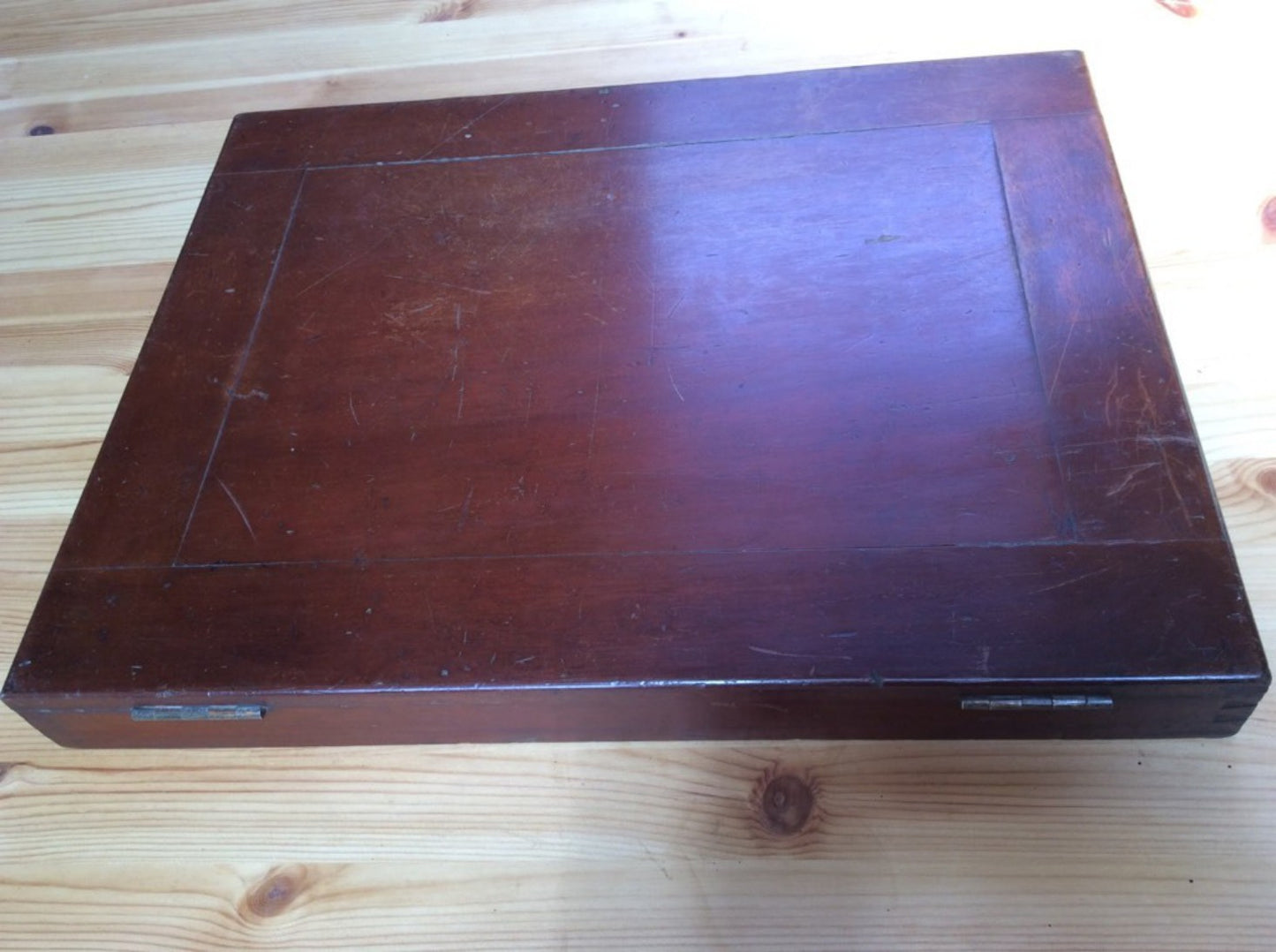 Old Antique Victorian Mahogany Cutlery Trinket Jewelry Box