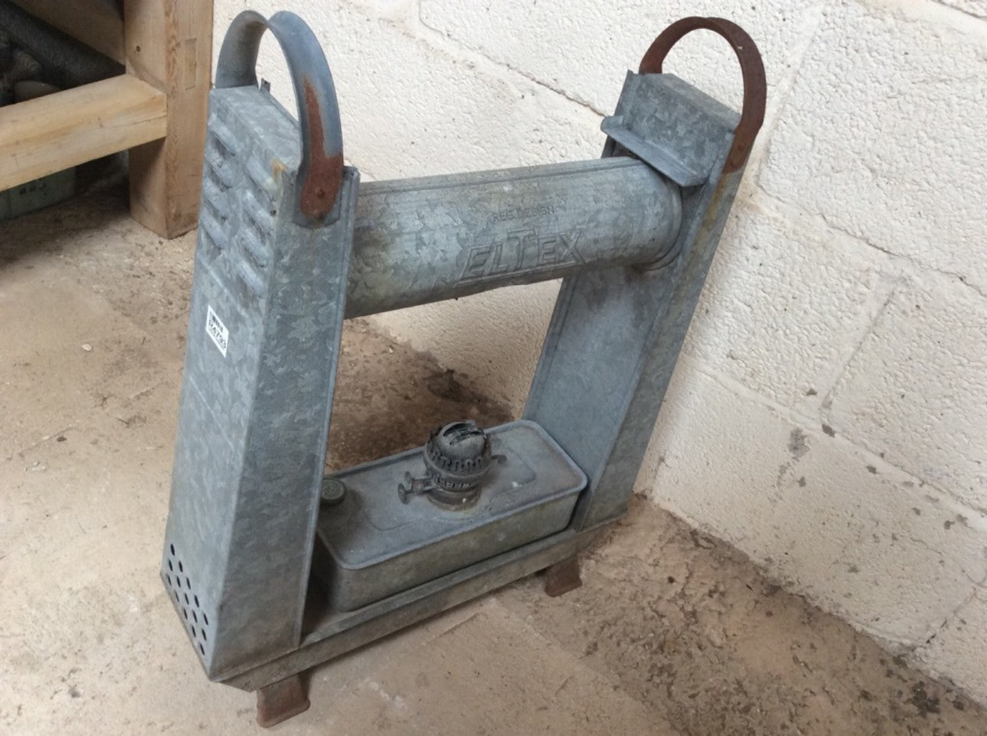 Reclaimed Old Galvanised Eltex Single Burner Green House Heater For Spares