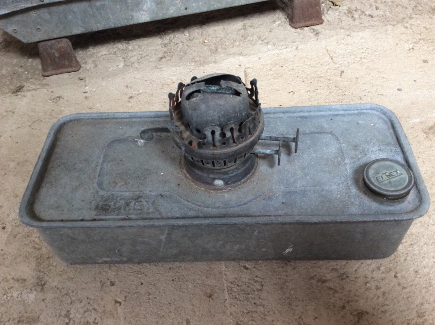 Reclaimed Old Galvanised Eltex Single Burner Green House Heater For Spares