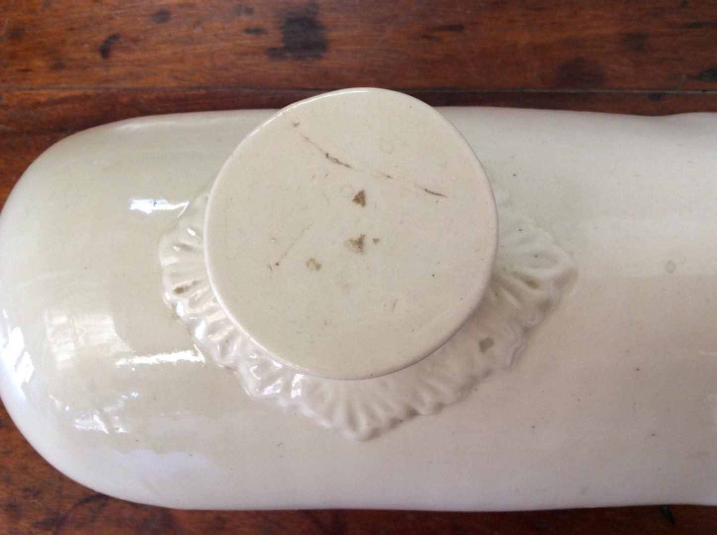 6 1/4” Long Vintage Old Clay Stoneware Bed Warmer Langley Ware